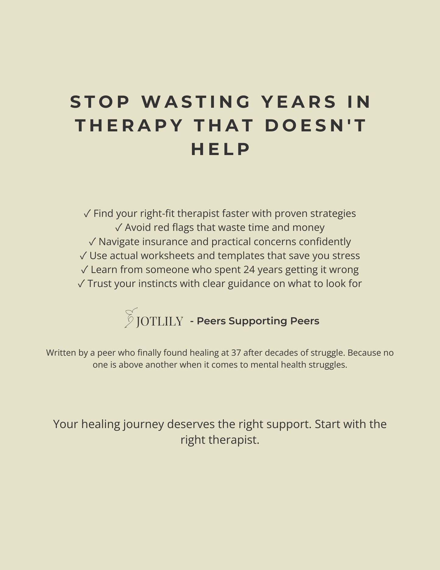 The Right-Fit Therapist Toolkit: A Step-by-Step Guide to Finding Your Perfect Therapeutic Match